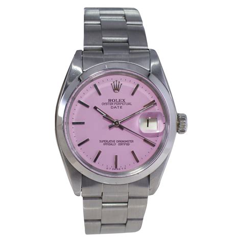 Rolex oyster steel pink dial